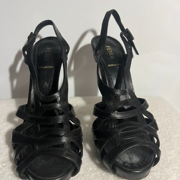 Fendi black strappy heels - Picture 2 of 9